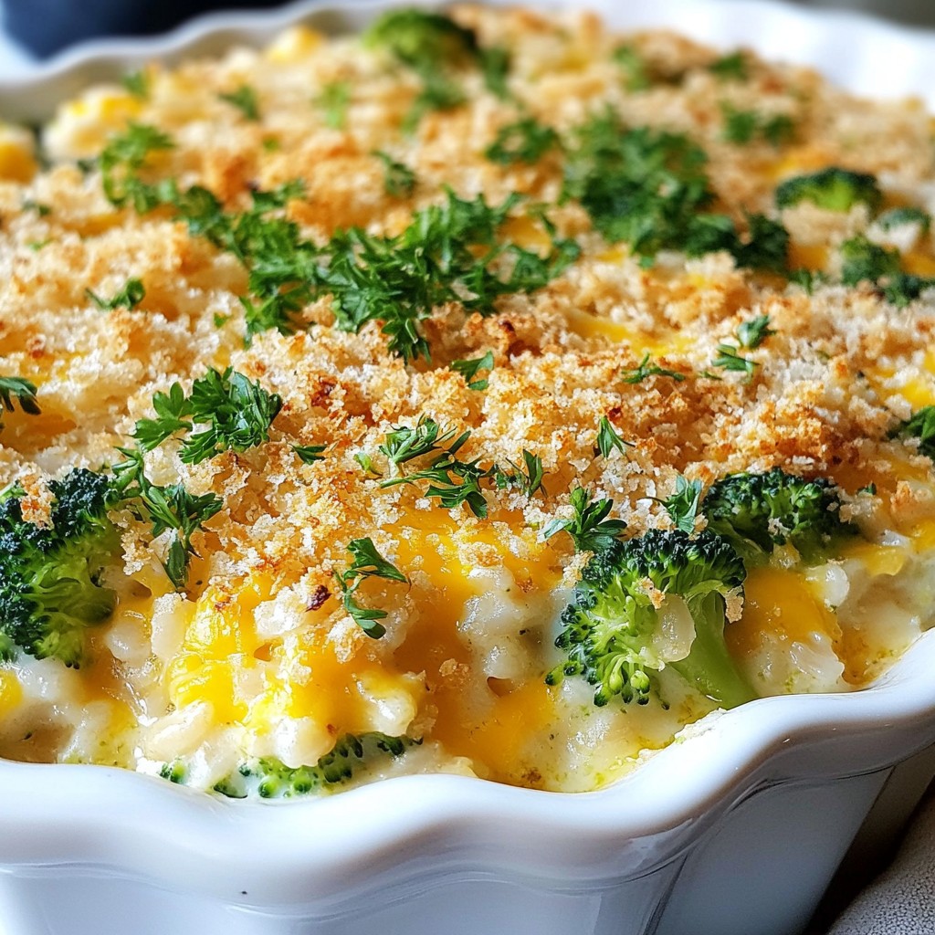 Cheesy Broccoli Rice Casserole Comfort Food Delight