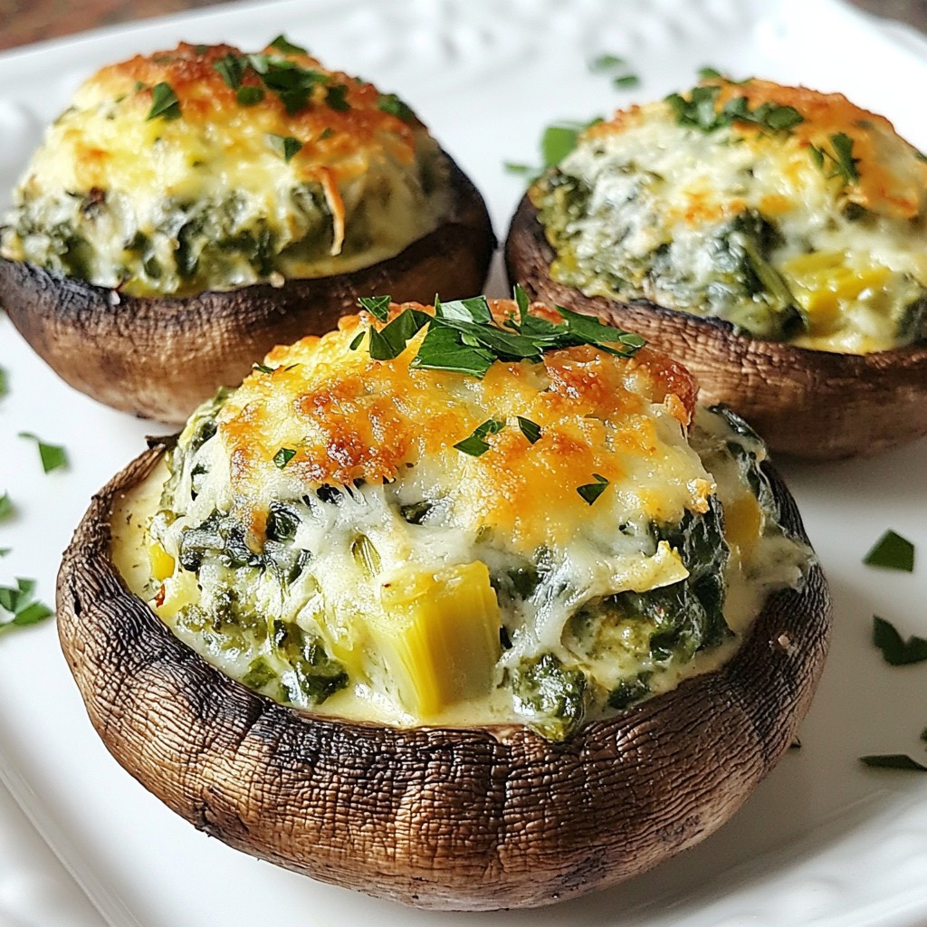 Spinach Artichoke Stuffed Mushrooms Irresistible Treat